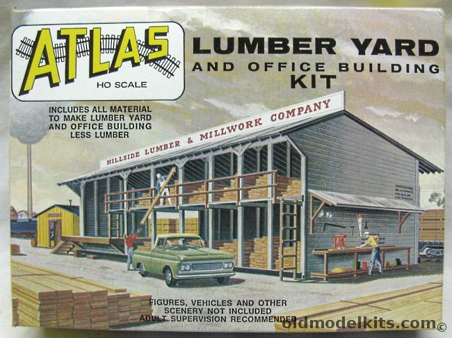 Atlas HO Lumber Yard and Office Building, 750 plastic model kit
